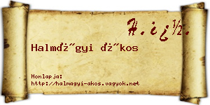 Halmágyi Ákos névjegykártya